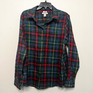 L.L. Bean Men's Multicolor Plaid Button Down Long Sleeve Shirt Size Large
